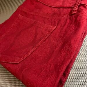 Embossed Floral Ann Taylor Loft Jeans Red 30/10